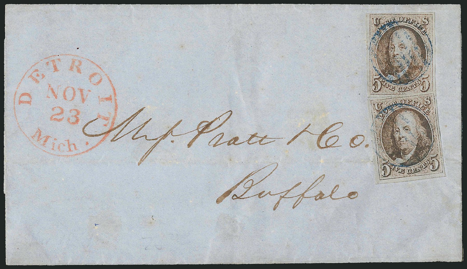 Prices of US Stamps Scott Catalogue # 1 - 5c 1847 Franklin. Robert Siegel Auction Galleries, Apr 2012, Sale 1023, Lot 2316