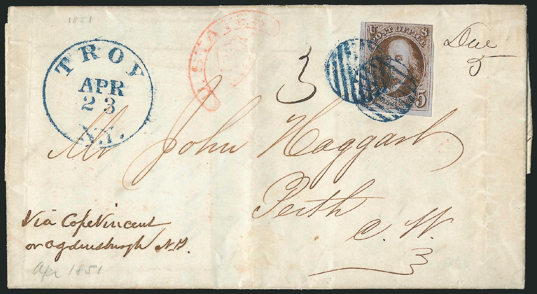 Price of US Stamps Scott #1: 5c 1847 Franklin. Robert Siegel Auction Galleries, Apr 2012, Sale 1023, Lot 2476