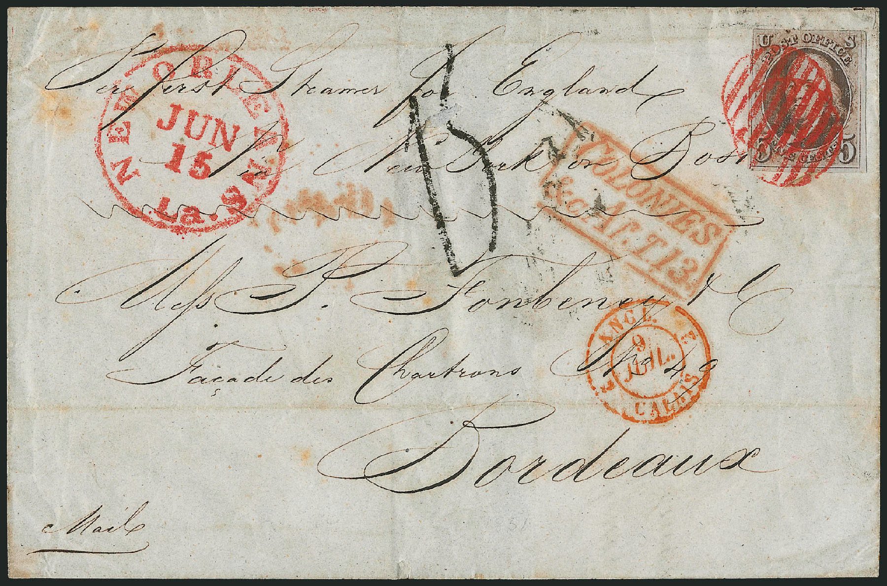 Prices of US Stamp Scott Catalog 1: 1847 5c Franklin. Robert Siegel Auction Galleries, Apr 2012, Sale 1023, Lot 2496