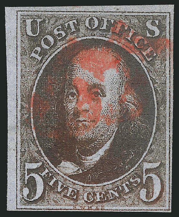 Value of US Stamps Scott Cat. # 1: 5c 1847 Franklin. Robert Siegel Auction Galleries, Dec 2012, Sale 1037, Lot 1366