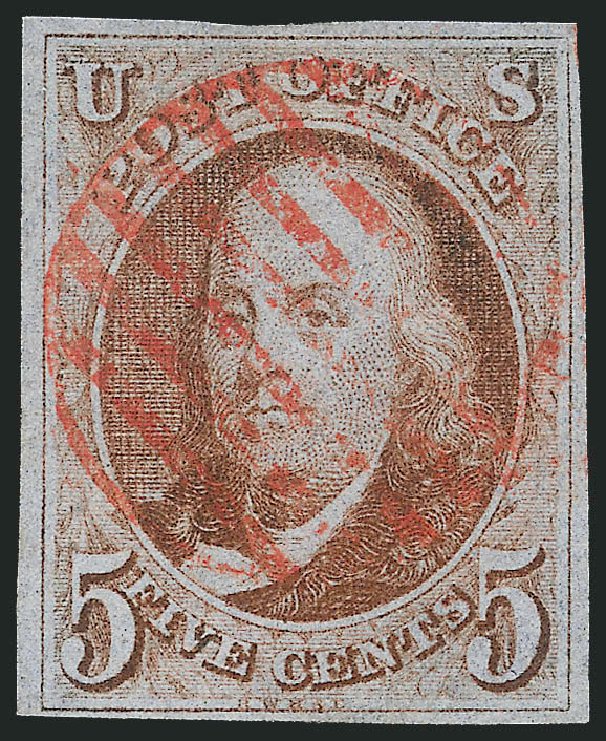 Price of US Stamps Scott Catalogue #1: 5c 1847 Franklin. Robert Siegel Auction Galleries, Mar 2013, Sale 1040, Lot 1166