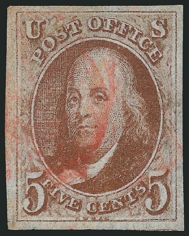 US Stamps Value Scott # 1: 5c 1847 Franklin. Robert Siegel Auction Galleries, Mar 2014, Sale 1067, Lot 866
