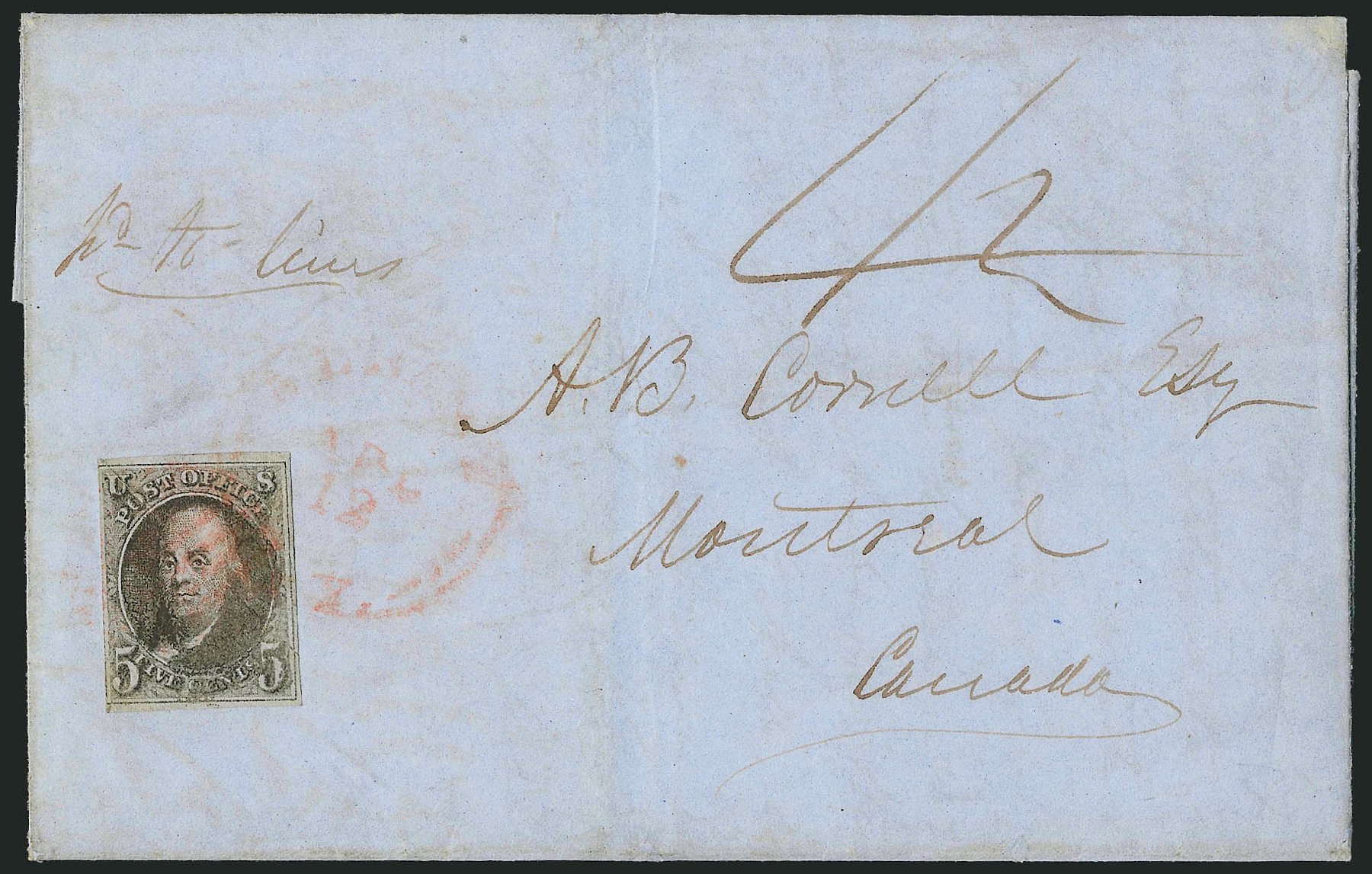 Value of US Stamp Scott # 1 - 1847 5c Franklin. Robert Siegel Auction Galleries, Jun 2015, Sale 1105, Lot 2516