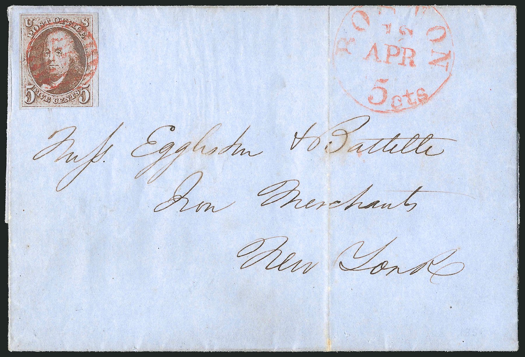 Prices of US Stamp Scott 1: 1847 5c Franklin. Robert Siegel Auction Galleries, Sep 2010, Sale 993, Lot 106