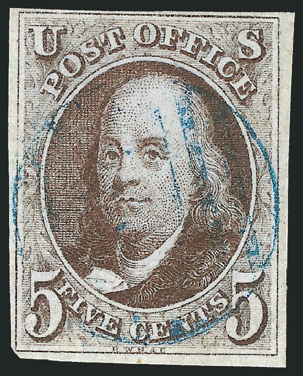 Cost of US Stamps Scott Catalog # 1 - 5c 1847 Franklin. Robert Siegel Auction Galleries, Sep 2010, Sale 993, Lot 136