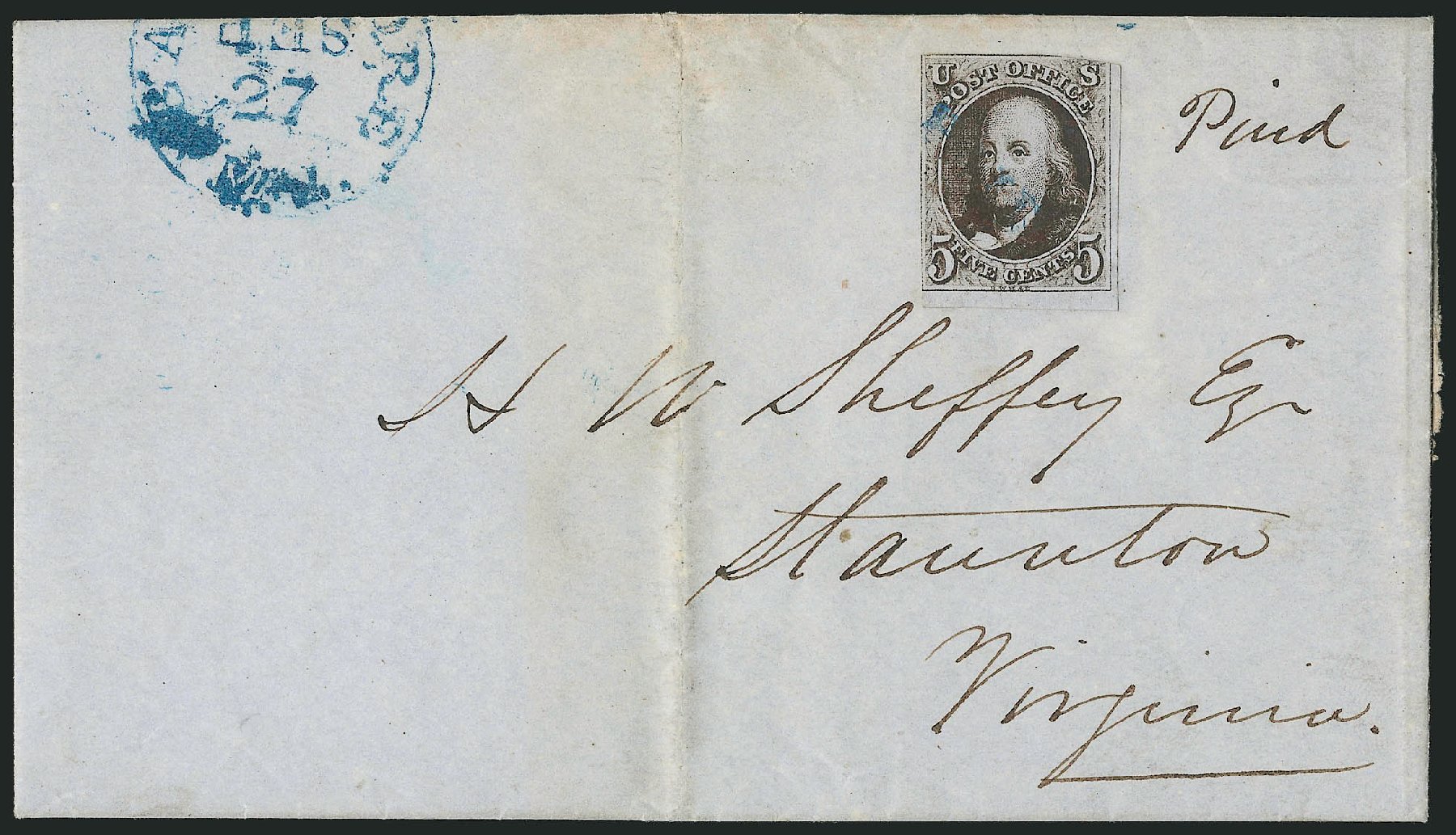 Prices of US Stamp Scott Catalogue #1 - 5c 1847 Franklin. Robert Siegel Auction Galleries, Sep 2010, Sale 993, Lot 46