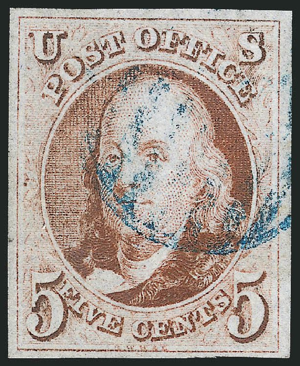 Value of US Stamps Scott # 1: 5c 1847 Franklin. Robert Siegel Auction Galleries, Sep 2010, Sale 993, Lot 66