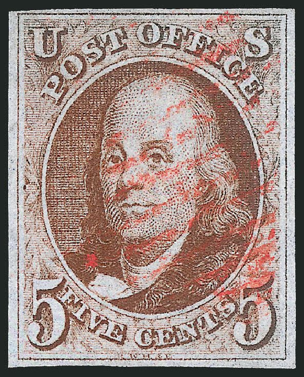 Prices of US Stamp Scott # 1 - 1847 5c Franklin. Robert Siegel Auction Galleries, Sep 2010, Sale 993, Lot 76