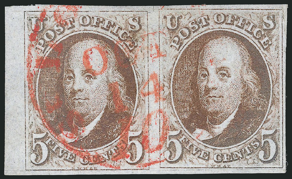 Cost of US Stamps Scott Catalog #1: 5c 1847 Franklin. Robert Siegel Auction Galleries, Oct 2010, Sale 997, Lot 5076