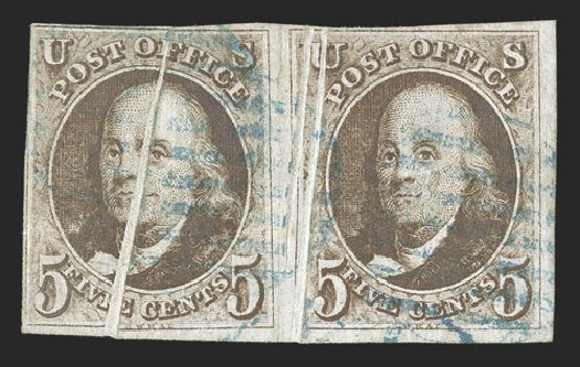Prices of US Stamps Scott Cat. # 1: 1847 5c Franklin. Spink Shreves Galleries, Jul 2012, Sale 140, Lot 16