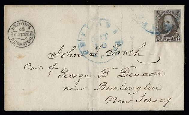 Prices of US Stamps Scott #1: 1847 5c Franklin. Spink Shreves Galleries, Aug 2013, Sale 144, Lot 386