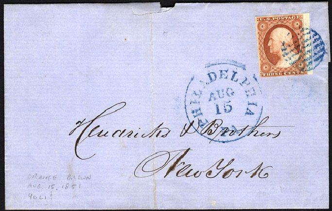 Value of US Stamp Scott Catalog # 10 - 1851 3c Washington. Cherrystone Auctions, Nov 2010, Sale 201011, Lot 27