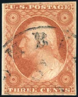 Value of US Stamps Scott Catalogue # 10: 3c 1851 Washington. Harmer-Schau Auction Galleries, Aug 2011, Sale 90, Lot 1077