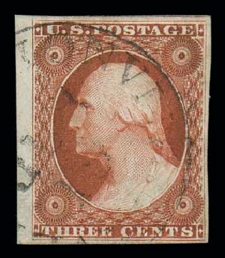 US Stamps Value Scott 10: 1851 3c Washington. Matthew Bennett International, Dec 2007, Sale 323, Lot 38