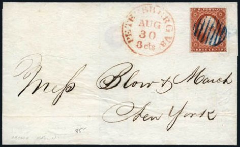 Price of US Stamps Scott Catalog 10 - 3c 1851 Washington. Harmer-Schau Auction Galleries, Apr 2010, Sale 85, Lot 238
