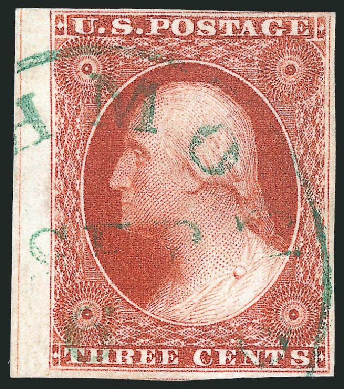 US Stamps Values Scott Catalog 10 - 1851 3c Washington. Robert Siegel Auction Galleries, Jul 2013, Sale 1050, Lot 98