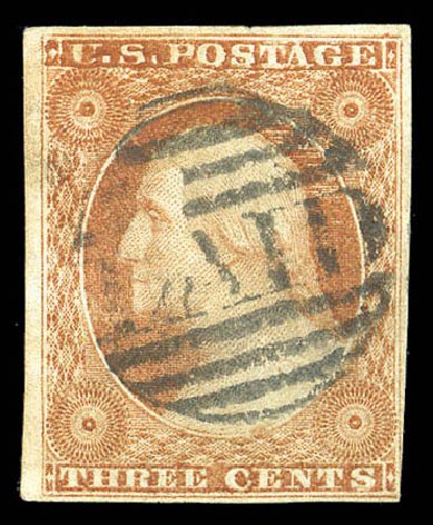 US Stamps Value Scott Catalogue # 10: 1851 3c Washington. Matthew Bennett International, Sep 2010, Sale 331, Lot 339