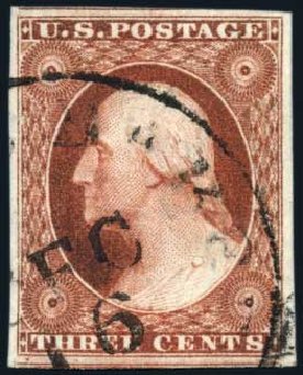 US Stamps Prices Scott Cat. # 10: 3c 1851 Washington. Harmer-Schau Auction Galleries, Jun 2008, Sale 78, Lot 1239