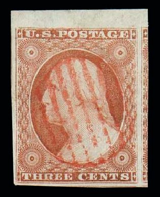 US Stamps Price Scott Cat. 10 - 3c 1851 Washington. Matthew Bennett International, Dec 2007, Sale 323, Lot 40