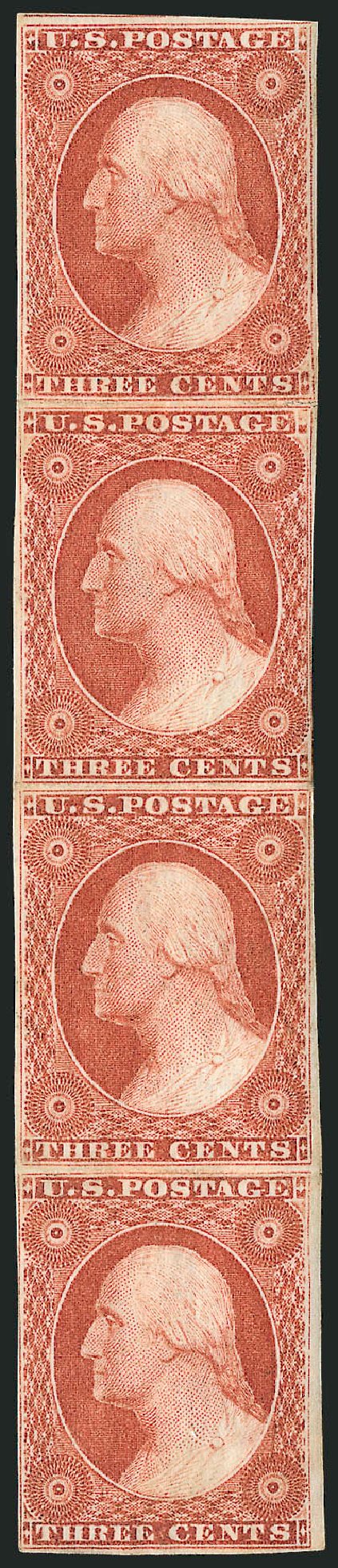 US Stamp Values Scott Catalogue 10: 3c 1851 Washington. Robert Siegel Auction Galleries, Dec 2009, Sale 982, Lot 5050