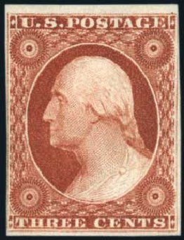 US Stamps Value Scott Cat. #10 - 1851 3c Washington. Harmer-Schau Auction Galleries, Aug 2011, Sale 90, Lot 1071