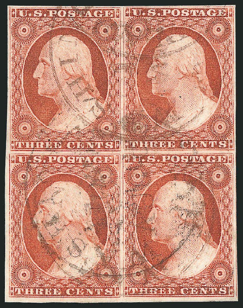 Costs of US Stamps Scott Cat. # 10 - 3c 1851 Washington. Robert Siegel Auction Galleries, Oct 2010, Sale 996, Lot 3034