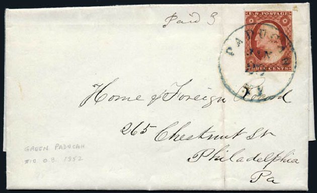 Prices of US Stamps Scott Catalogue 10 - 3c 1851 Washington. Harmer-Schau Auction Galleries, Oct 2009, Sale 83, Lot 282