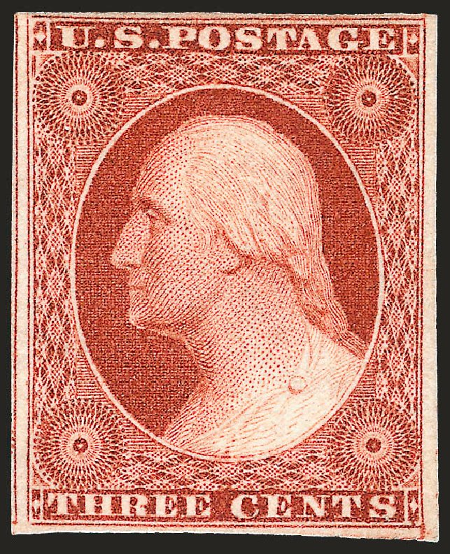 US Stamp Values Scott Catalogue # 10: 1851 3c Washington. Robert Siegel Auction Galleries, Oct 2008, Sale 963, Lot 192