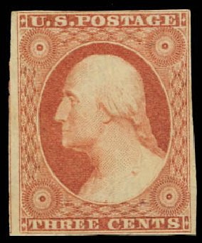 US Stamp Price Scott Catalogue # 10: 1851 3c Washington. Daniel Kelleher Auctions, Aug 2012, Sale 631, Lot 673