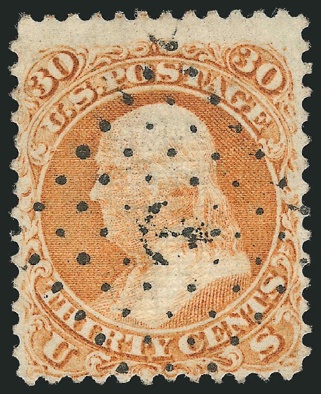 Price of US Stamp Scott # 100: 30c 1868 Franklin Grill. Robert Siegel Auction Galleries, Mar 2011, Sale 1007, Lot 2248