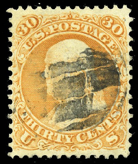 Value of US Stamps Scott # 100 - 1868 30c Franklin Grill. Matthew Bennett International, May 2014, Sale 350, Lot 179