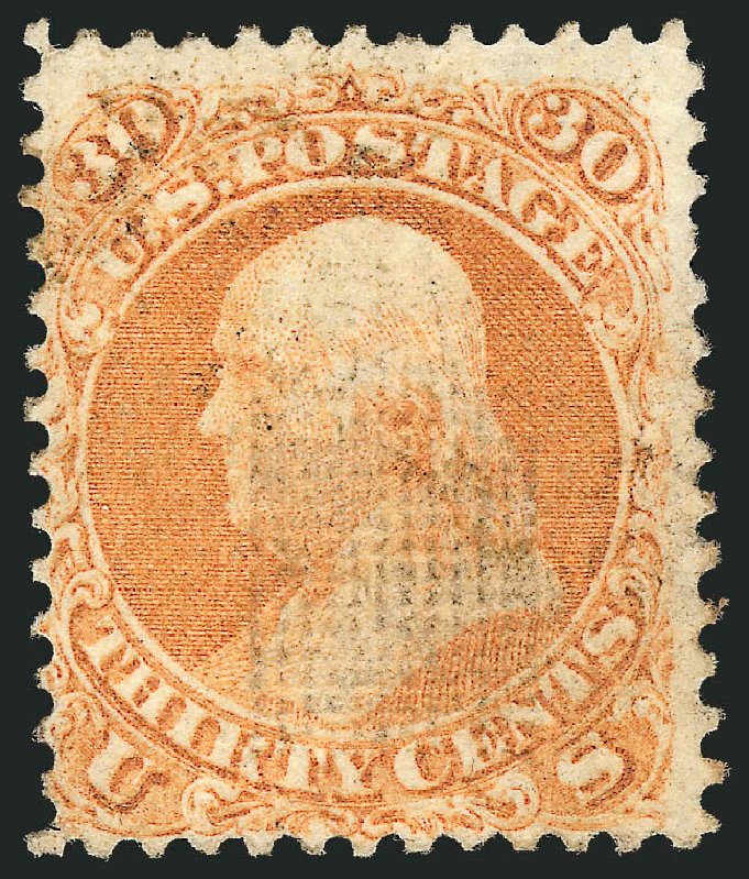 Prices of US Stamps Scott Catalogue # 100: 30c 1868 Franklin Grill. Robert Siegel Auction Galleries, Oct 2011, Sale 1014, Lot 1259