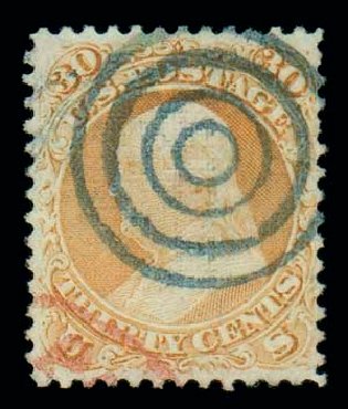 US Stamp Value Scott Catalogue #100 - 30c 1868 Franklin Grill. Matthew Bennett International, Dec 2007, Sale 323, Lot 250