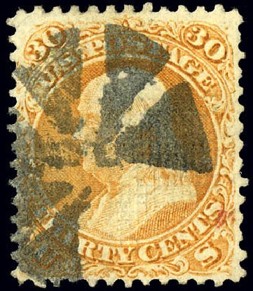 Value of US Stamps Scott Catalogue 100: 30c 1868 Franklin Grill. Matthew Bennett International, Dec 2008, Sale 330, Lot 1550