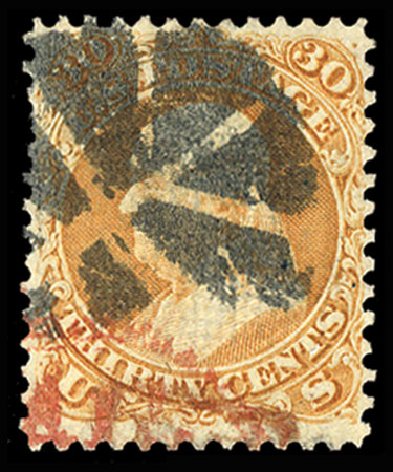 Prices of US Stamp Scott Catalog # 100 - 30c 1868 Franklin Grill. Cherrystone Auctions, May 2013, Sale 201305, Lot 71