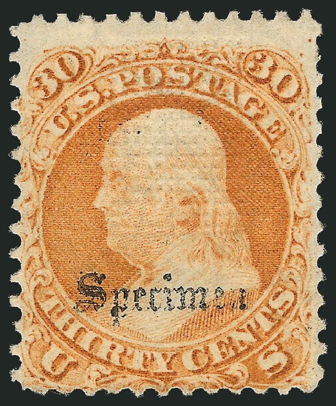 US Stamp Price Scott Cat. #100: 30c 1868 Franklin Grill. Robert Siegel Auction Galleries, Nov 2013, Sale 1061, Lot 3284