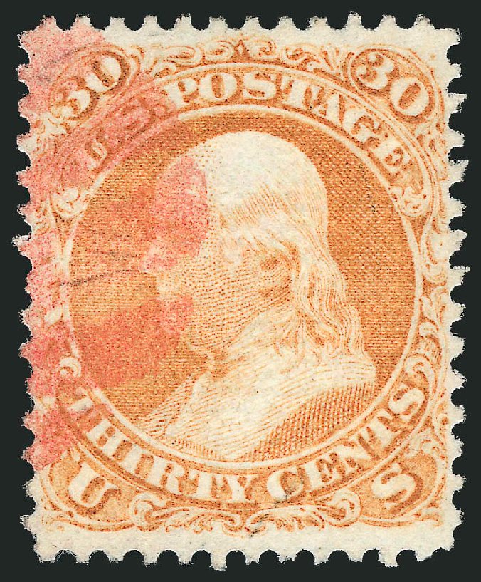 Values of US Stamps Scott # 100: 30c 1868 Franklin Grill. Robert Siegel Auction Galleries, Sep 2009, Sale 976, Lot 1425