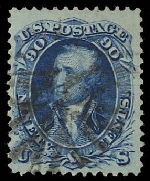 Value of US Stamps Scott #101 - 90c 1869 Washington Grill. Daniel Kelleher Auctions, Jun 2012, Sale 630, Lot 1317
