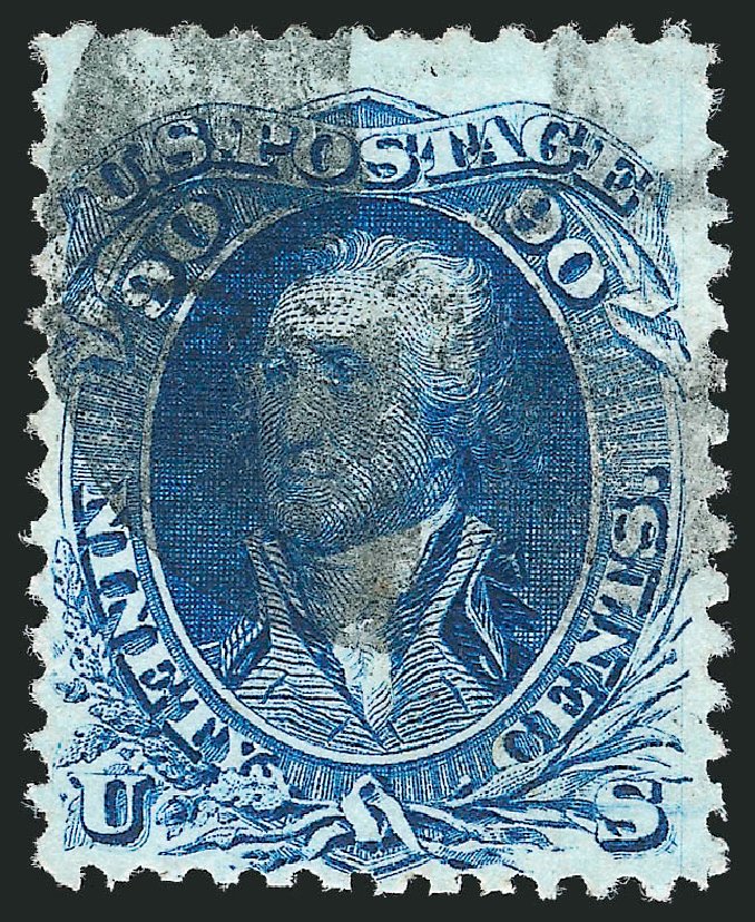 Price of US Stamp Scott Cat. # 101 - 1869 90c Washington Grill. Robert Siegel Auction Galleries, Dec 2012, Sale 1037, Lot 1627
