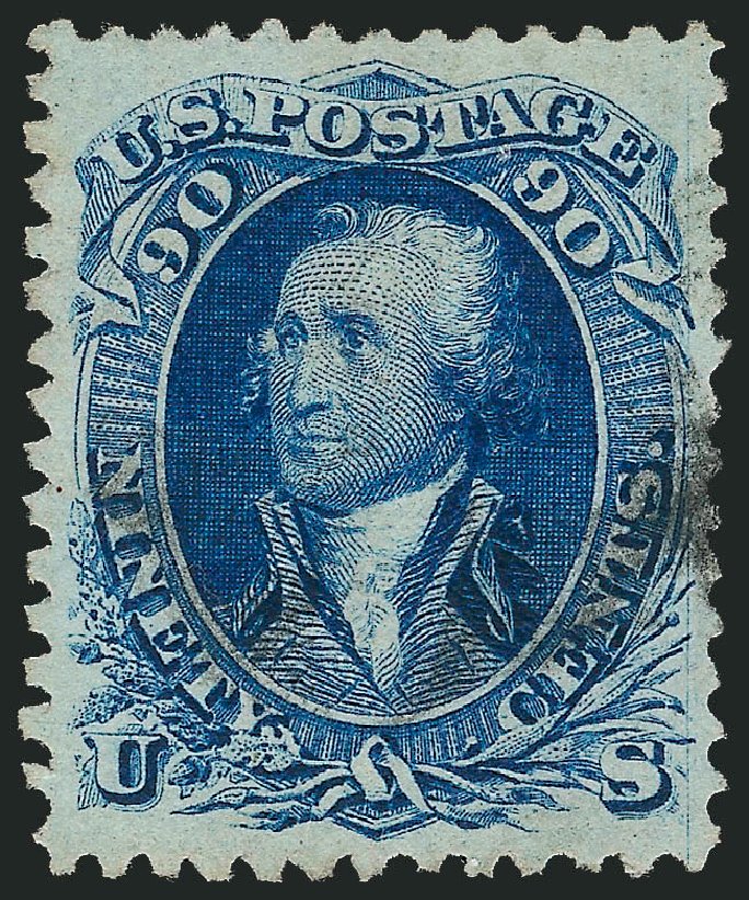 US Stamps Values Scott Catalog #101 - 90c 1869 Washington Grill. Robert Siegel Auction Galleries, Nov 2014, Sale 1084, Lot 3297