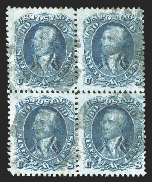 Costs of US Stamps Scott Catalogue 101 - 90c 1869 Washington Grill. Spink Shreves Galleries, Nov 2012, Sale 141, Lot 67