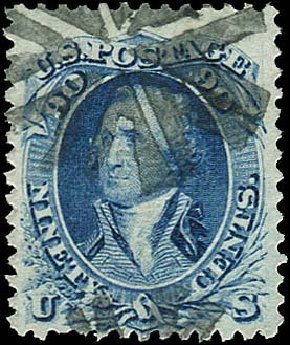 US Stamp Prices Scott Cat. #101 - 90c 1869 Washington Grill. Regency-Superior, Nov 2014, Sale 108, Lot 238