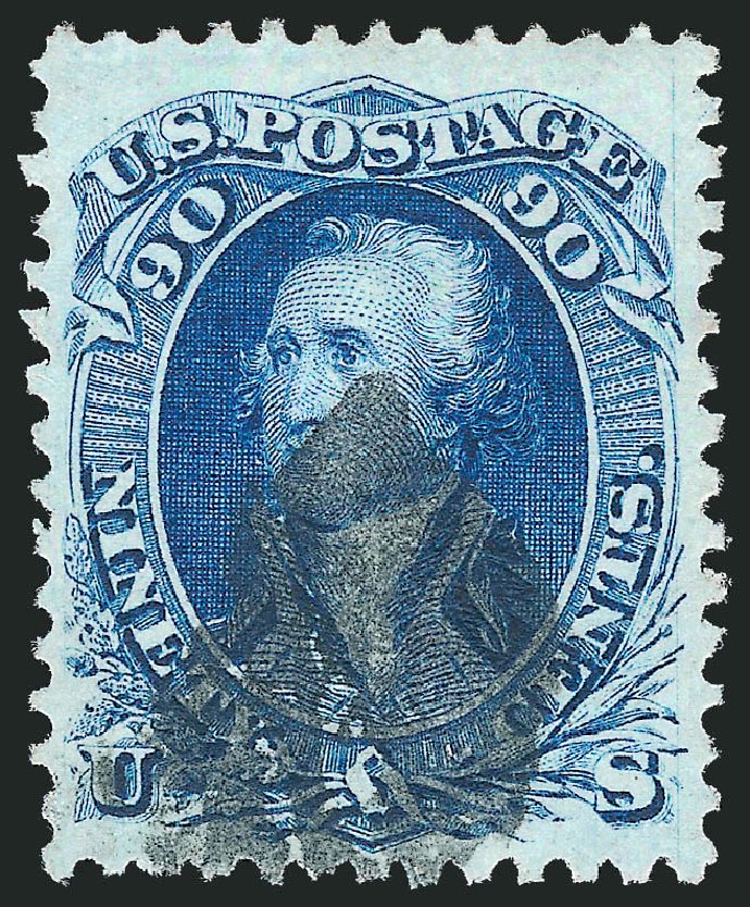 Value of US Stamps Scott Catalogue 101 - 1869 90c Washington Grill. Robert Siegel Auction Galleries, Jun 2012, Sale 1024, Lot 169