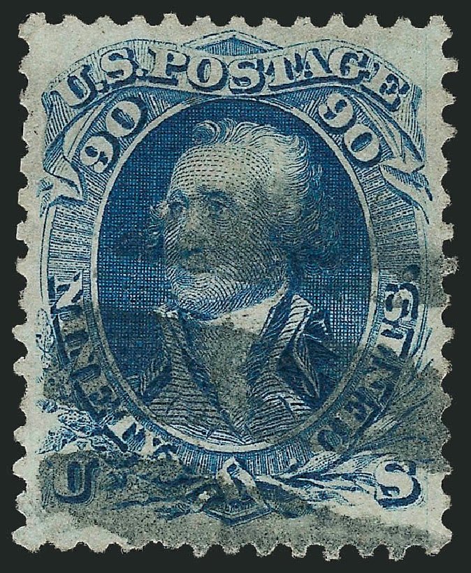 Values of US Stamps Scott Catalog # 101 - 1869 90c Washington Grill. Robert Siegel Auction Galleries, Dec 2014, Sale 1090, Lot 1240