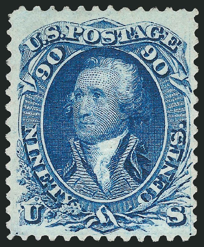 US Stamp Price Scott Cat. #101: 1869 90c Washington Grill. Robert Siegel Auction Galleries, Jun 2009, Sale 975, Lot 1320