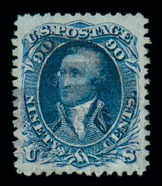 Values of US Stamp Scott Cat. #101: 1869 90c Washington Grill. Matthew Bennett International, Dec 2007, Sale 323, Lot 251