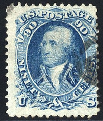 Cost of US Stamp Scott Catalogue #101 - 90c 1869 Washington Grill. Cherrystone Auctions, Jan 2008, Sale 200801, Lot 1101