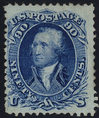 US Stamps Price Scott Catalogue # 101: 90c 1869 Washington Grill. Cherrystone Auctions, May 2008, Sale 200805, Lot 141