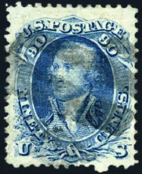 US Stamps Price Scott Catalogue # 101: 1869 90c Washington Grill. Harmer-Schau Auction Galleries, Jun 2008, Sale 78, Lot 1341