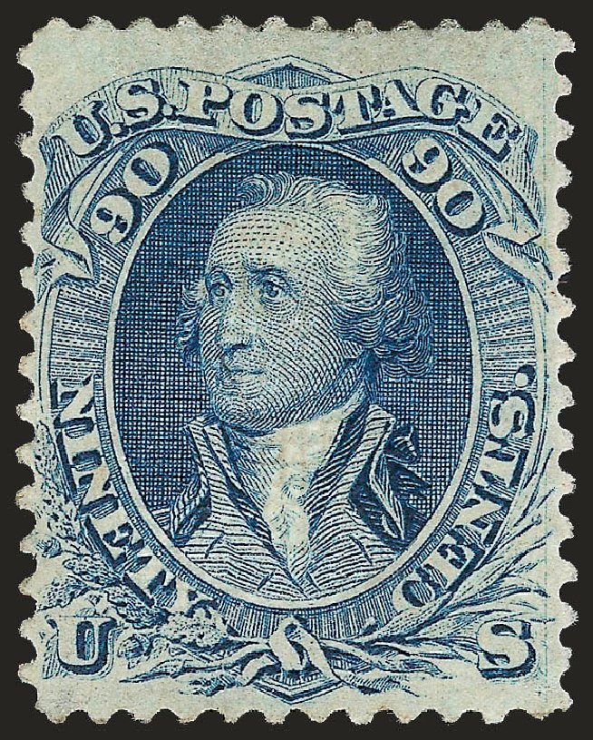 US Stamps Values Scott 101 - 1869 90c Washington Grill. Robert Siegel Auction Galleries, Jun 2009, Sale 975, Lot 1321